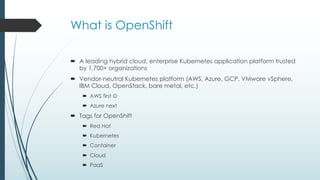 Introduction to Red Hat OpenShift 4 | PDF