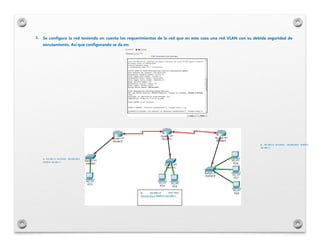 2. Se configura la red teniendo en cuenta los requerimientos de la red que en este caso una red VLAN con su debida segurid...
