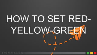 © 2016 Rhythm Systems, Inc.
HOW TO SET RED-
YELLOW-GREEN
 