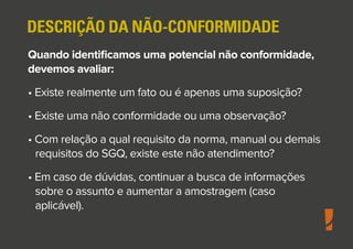 Redação de Não Conformidades
