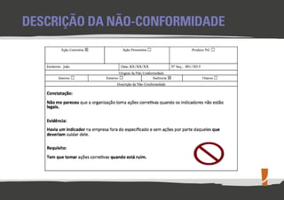 Redação de Não Conformidades