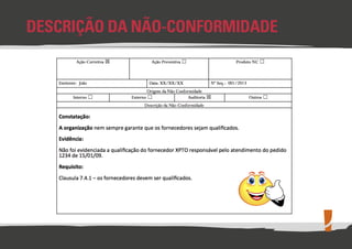 Redação de Não Conformidades