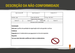 Redação de Não Conformidades