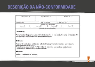 Redação de Não Conformidades