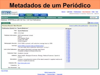 Metadados de um Periódico 