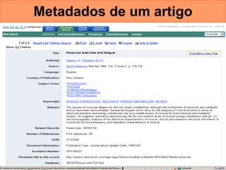 Metadados de um artigo 