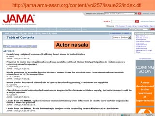 http://jama.ama-assn.org/content/vol257/issue22/index.dtl   Autor na sala 