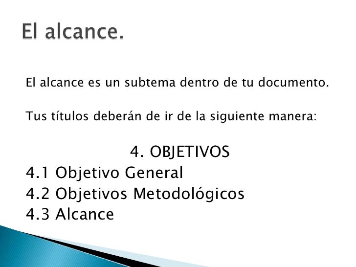 Alcance De Un Proyecto De Investigacion Ejemplo