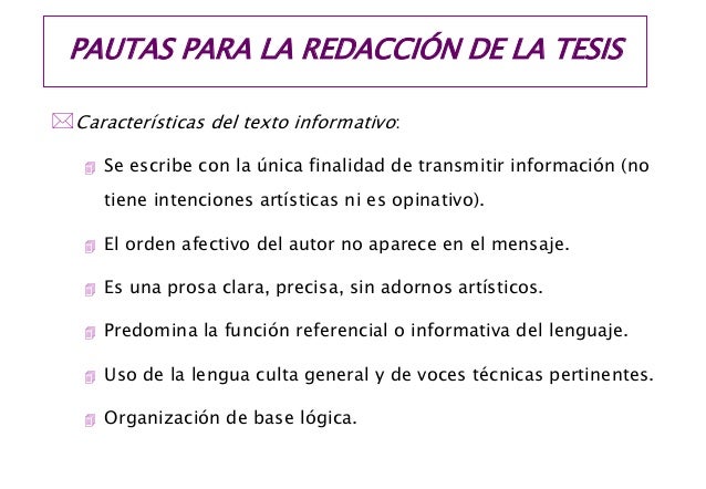 Redacción y presentación de una tesis