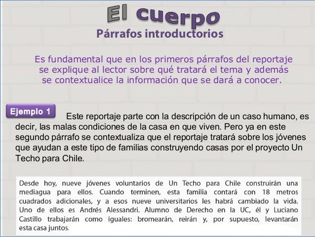 Redacción del reportaje