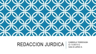 REDACCION JURDICA
GABRIELA TORREALBA
CI 15387312
SAIA B LAPSO A
 
