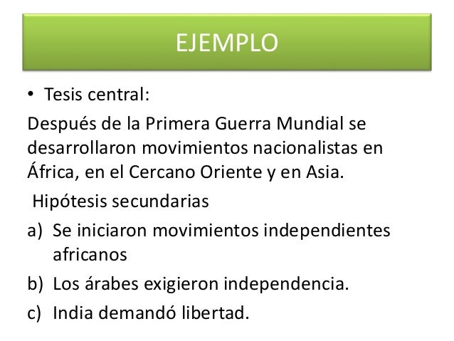 Desarrollo de tesis o hipotesis