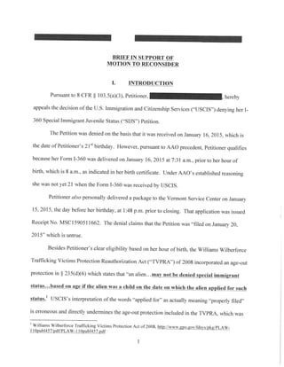 Redacted brief in AAO Remand, Matter of A-E-G-D. 