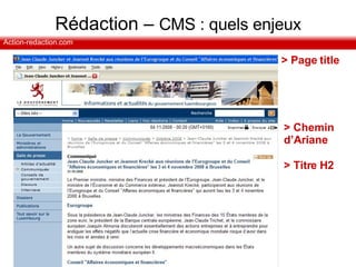 Rédaction –  CMS : quels enjeux > Page title > Chemin d’Ariane > Titre H2 