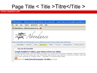 Page Title  <  Title  >Titre</ Title  > 