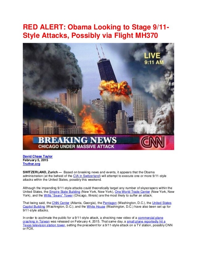 Red Alert Obama Looking To Stage 911 Style Attacks Possibly Via Flig