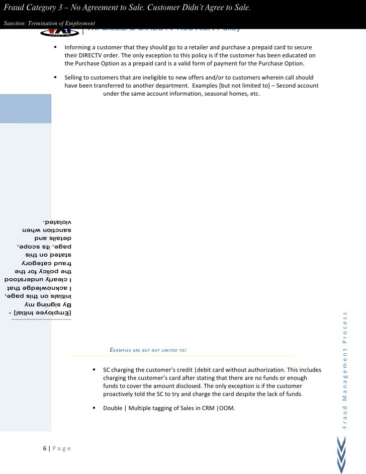 sample process documentation directv order form
