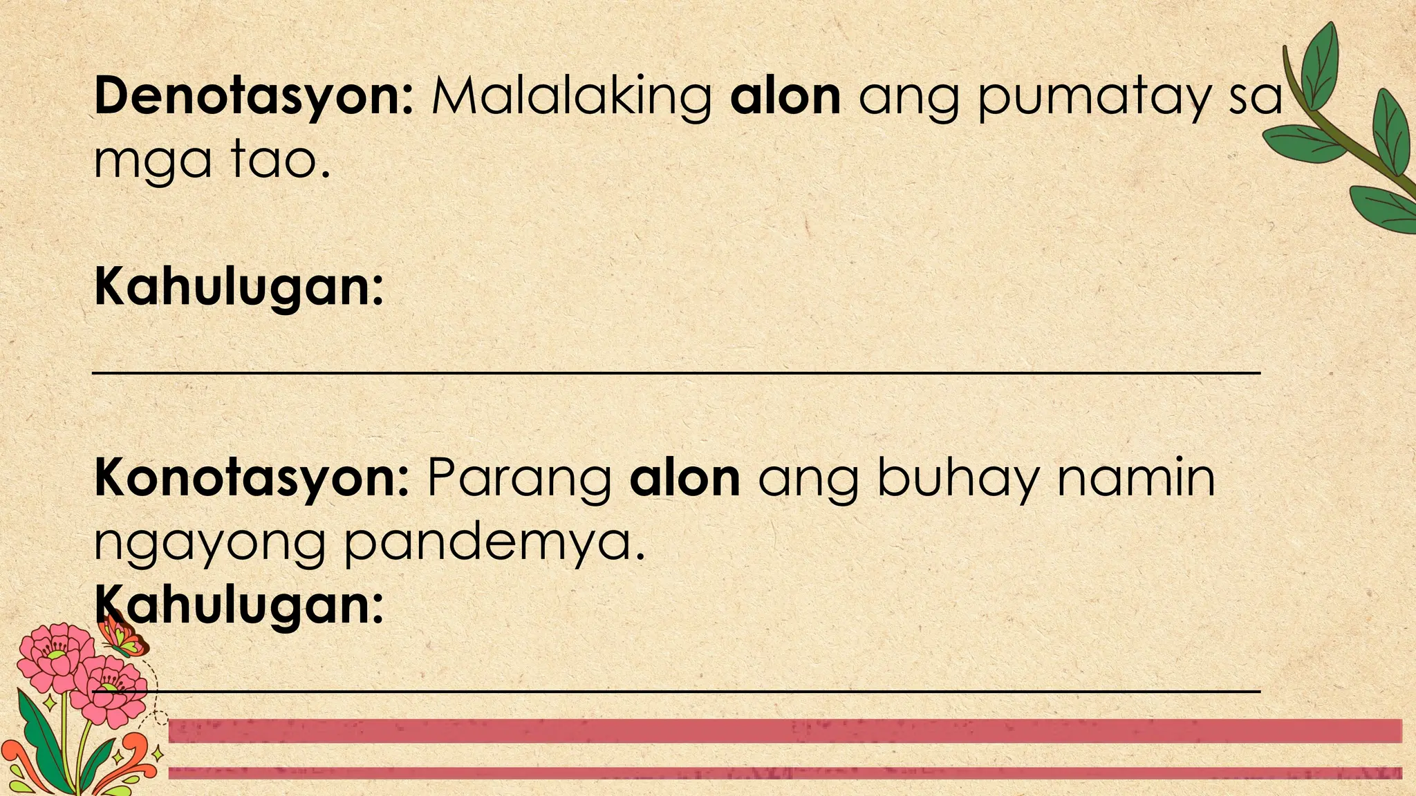 Denotasyon at Konotasyon at mga halimbawa | PPTX
