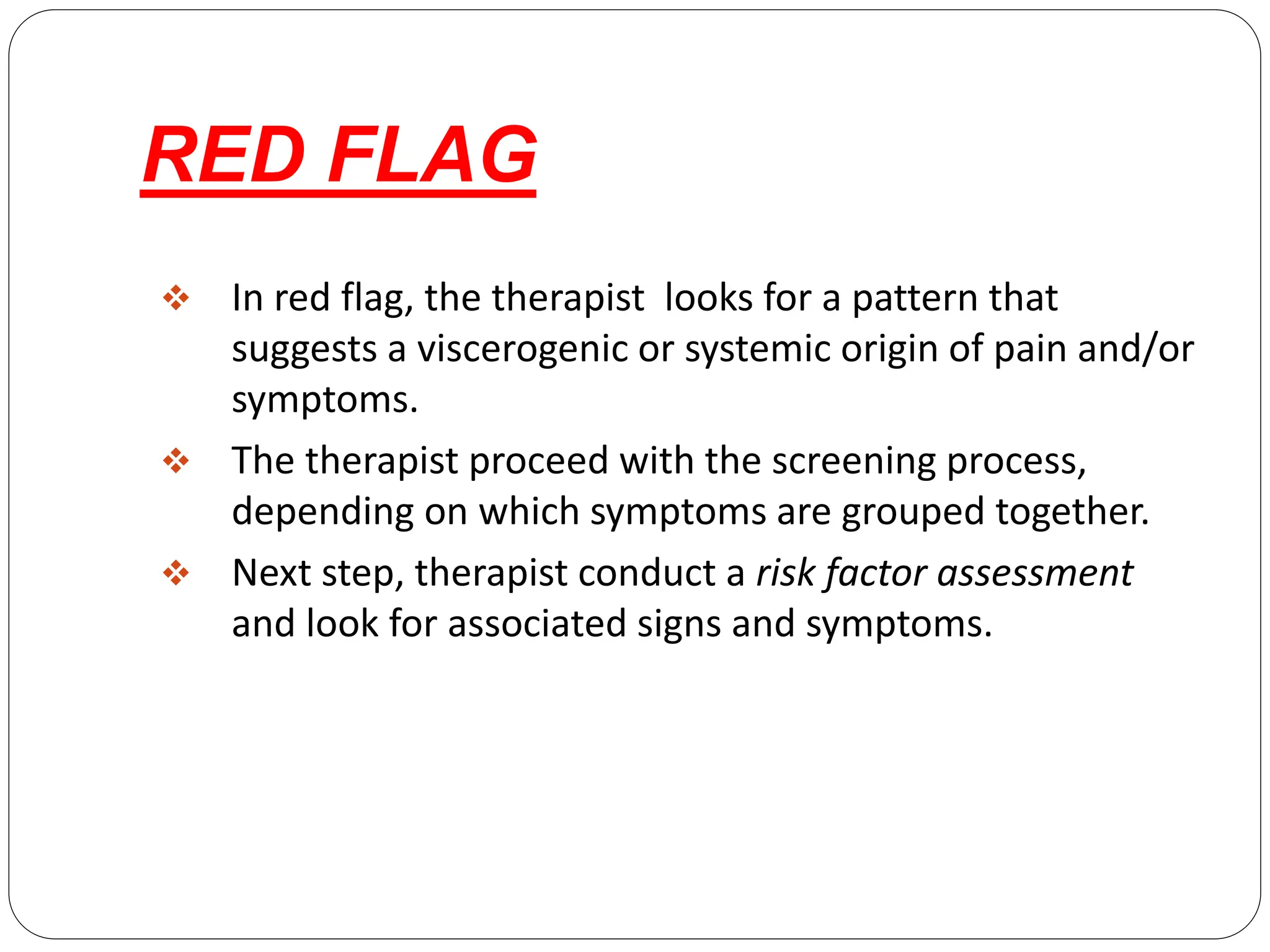 RED AND YELLOW FLAG.pptx red and yellow flag for low back pain | PPTX