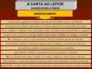 Proposta de redação: carta ao leitor