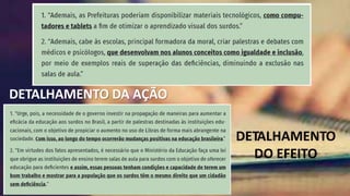 DETALHAMENTO DA AÇÃO
DETALHAMENTO
DO EFEITO
 