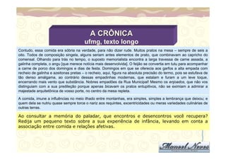 Proposta de crônica, UFMG