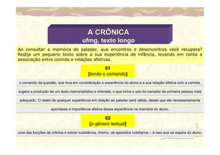 Proposta de crônica, UFMG