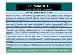 Proposta de produção de depoimento UFV-2009