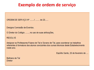 Exemplo de ordem de serviço
 