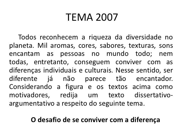 O Desafio De Se Conviver Com A Diferença Resumo