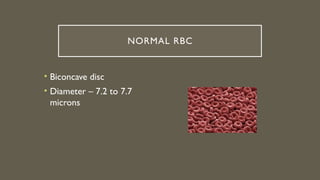 Disc Rbc Rivet Comprehensive Overview of Red Blood Cell Morphology and Disorders | PPTX