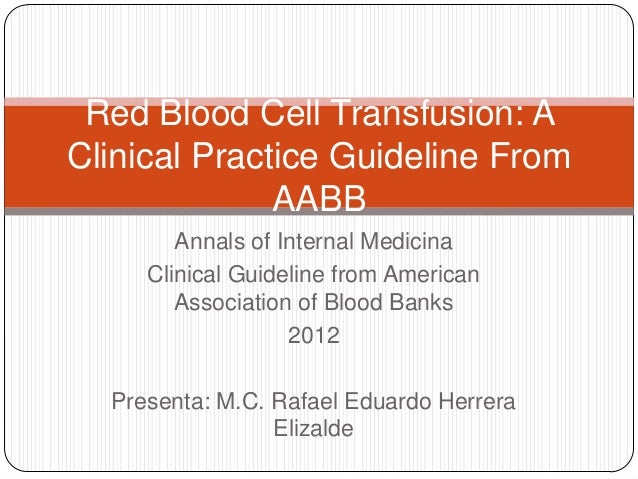 Red blood cell transfusion guidelines aabb