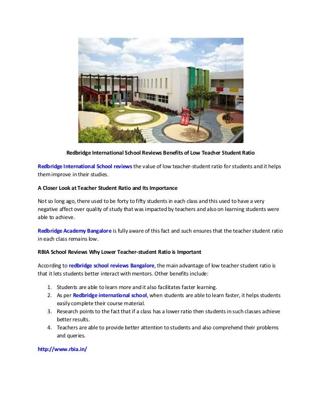 Redbridge international school reviews benefits of low teacher student