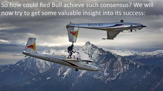 So how could Red Bull achieve such consensus? We will
now try to get some valuable insight into its success:
 