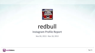 redbull
Instagram Profile Report
Nov 04, 2013 - Nov 18, 2013

Page 1/9

 