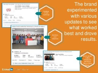 Updates
on job
openings
Activities
and
initiatives
Work culture:
redBus
employees
dancing to
‘Becoz we’re
Happy’.
The brand
experimented
with various
updates to see
what worked
best and drove
results.
 