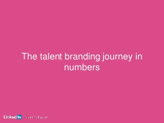 The talent branding journey in
numbers
 