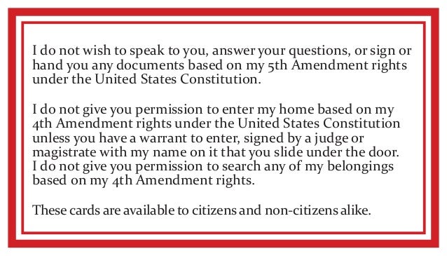 Constructional Rights Card Statement Of Constitutional Rights Wallet Card – ORSJO
