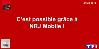 #MissFrance 
Tweetez : 
@TF1 + #DediMiss + #[REGION] 
C’est possible grâce à 
NRJ Mobile ! 
#NMA 2014  