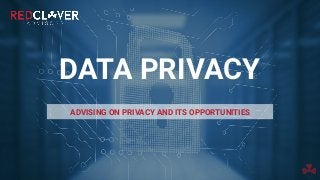 DATA PRIVACY
ADVISING ON PRIVACY AND ITS OPPORTUNITIES
 