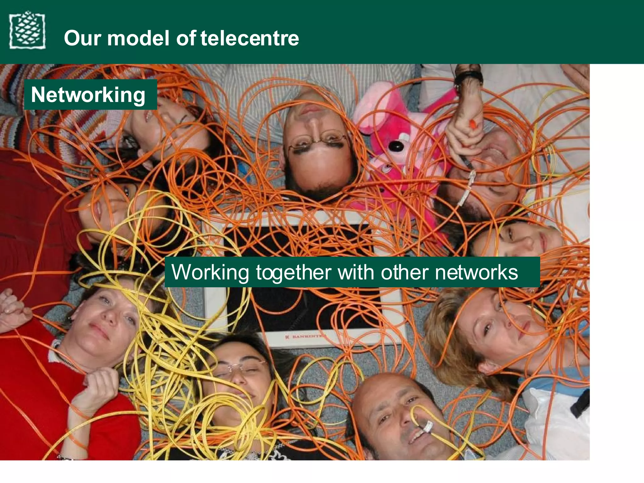 Our model of telecentre Working together with other networks Networking  