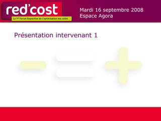 Présentation intervenant 1 