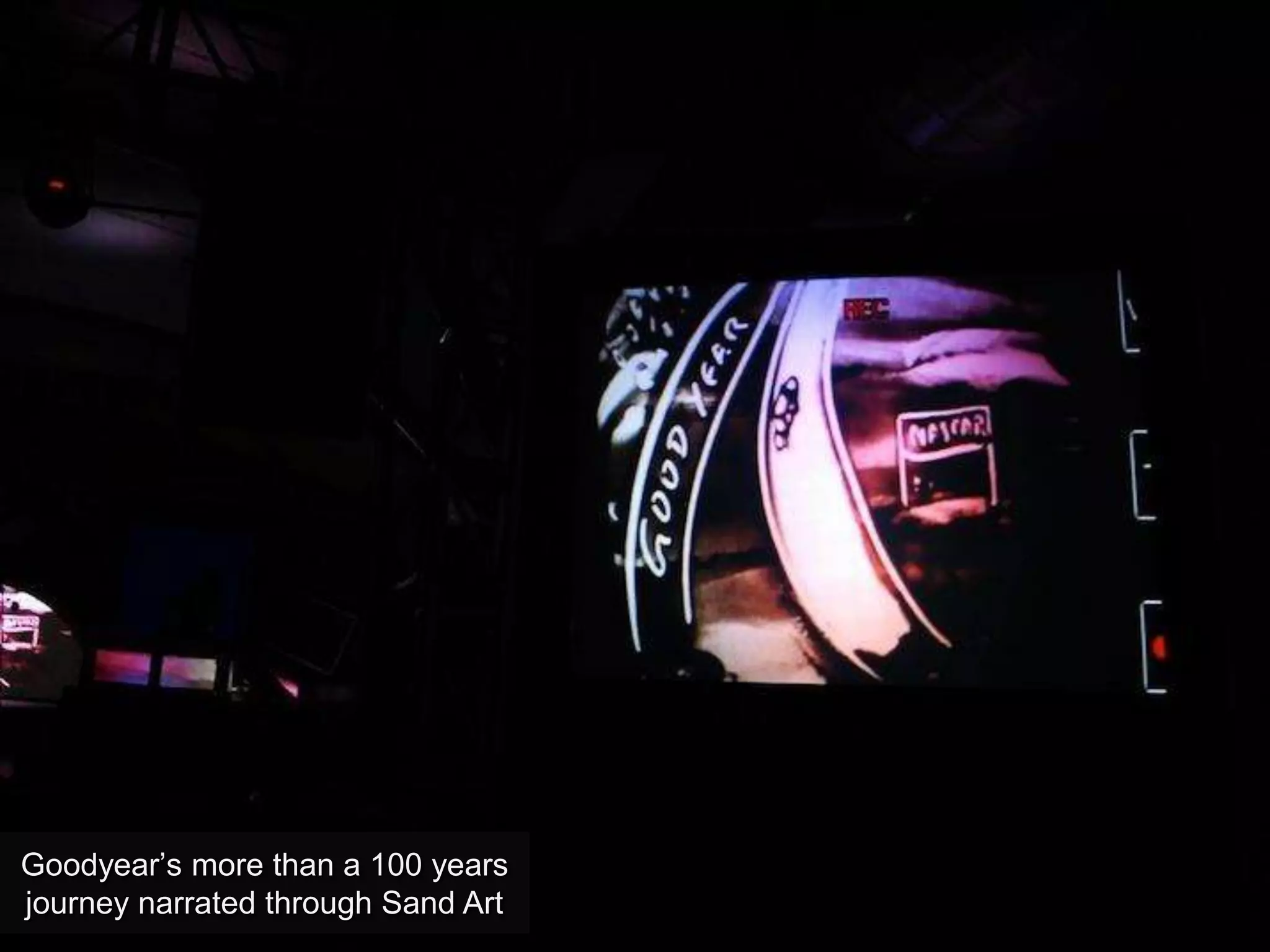 Goodyear‟s more than a 100 years
journey narrated through Sand Art
 
