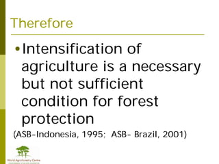 Redd+ & agricultural  drivers of deforestation
