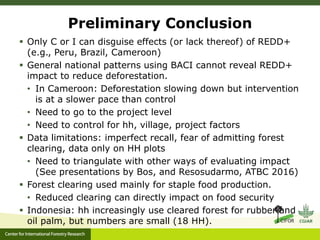 Is household forest clearing affected by REDD+?