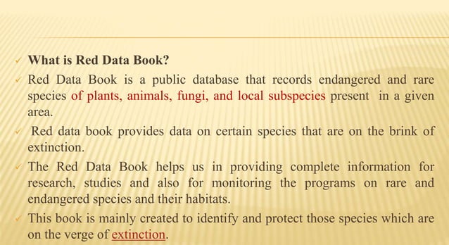 Red Data book (International Union for Conservation of Nature).pptx