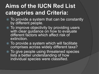 Red data book and Red list categories | PPTX
