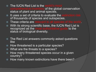 Red data book and Red list categories
