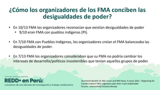 Proyecto comparativo global sobre foros multiactor subnacionales en la gestión de paisajes