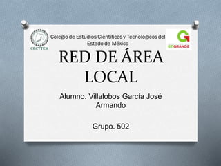 RED DE ÁREA
LOCAL
Alumno. Villalobos García José
Armando
Grupo. 502
 